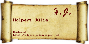 Holpert Júlia névjegykártya